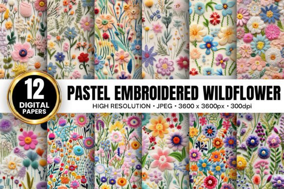 A Designer's Review of Pastel Wildflowers Embroidery Patterns
