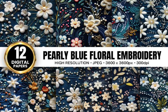 A Designer's Review of Pearly Blue Flowers Embroidery Patterns