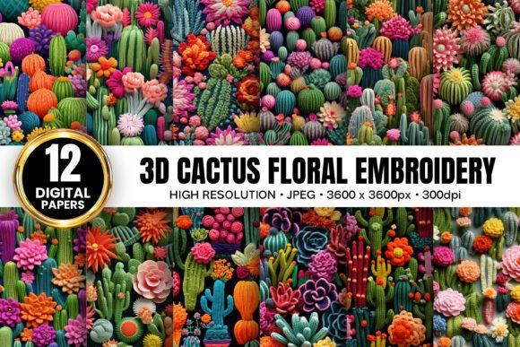 A Professional Review of 3D Cactus Floral Embroidery Patterns