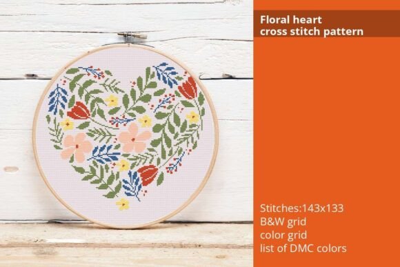 A Seller's Review of the Floral Heart Cross Stitch Pattern