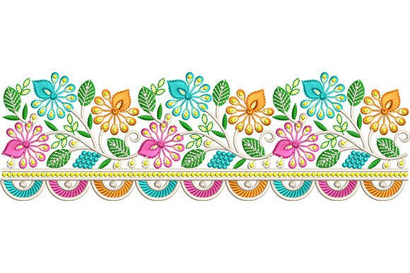 A Versatile Floral Border for Seasonal Embroidery Projects