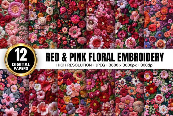 A Warm Review of the Red Pink Floral Embroidery Patterns
