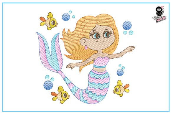 Baby Mermaid Embroidery Design for Craft Fair Success