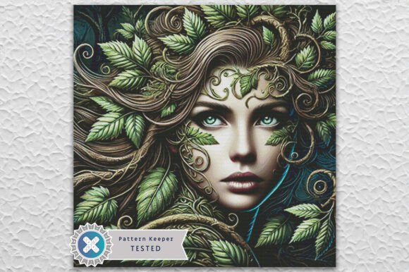 Dryad Woman Cross Stitch Pattern for Boutique Apparel