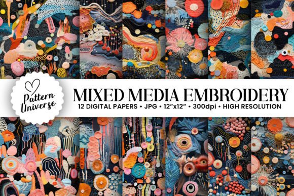 Mixed Media Embroidery Digital Papers Review