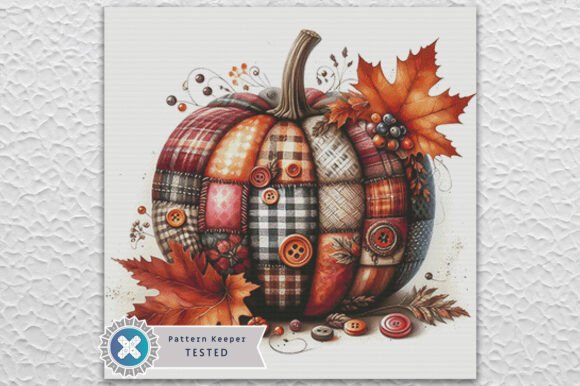 Patchwork Pumpkin Cross Stitch Pattern Review for Boutique Apparel