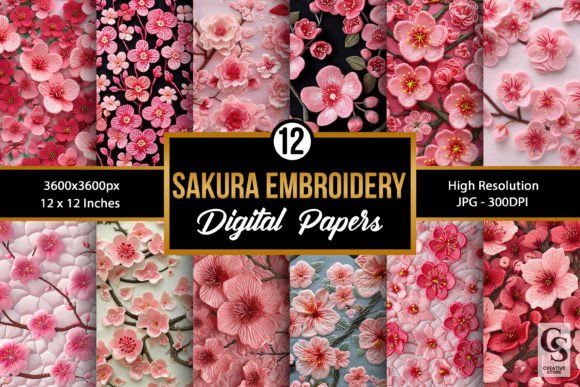 Sakura Embroidery Seamless Patterns for Real Project Use