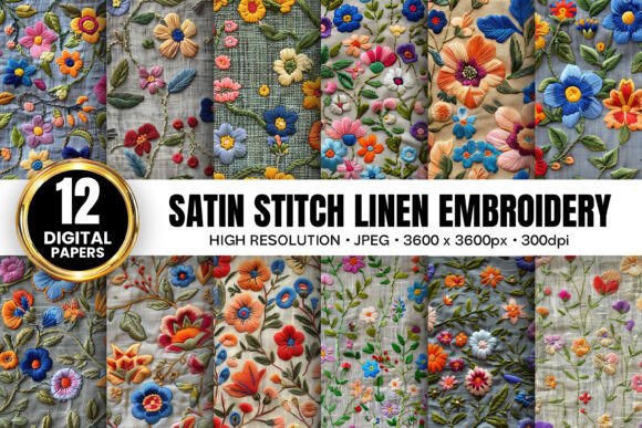 Satin Stitch Linen Patterns for Embroidered Goods