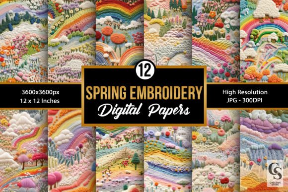 Spring Embroidery Patterns for Business Branding